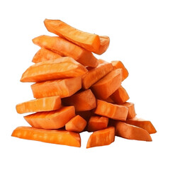 Stacked Fresh Carrot Segments Displaying Vibrant Orange Color.