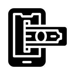 online banking glyph icon