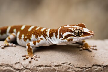 Naklejka premium leopard gecko on a rock