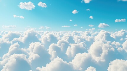 White fluffy clouds in a blue sky