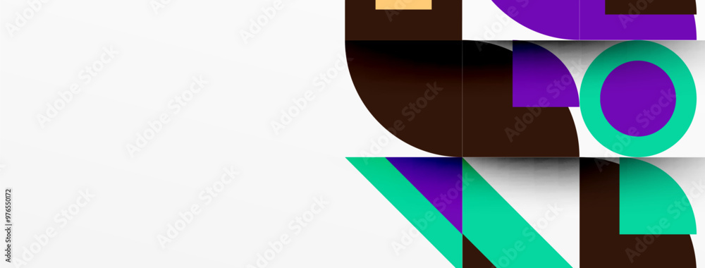 Poster Geometric design abstract background - circles squares