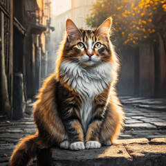 Obraz premium cat on the window