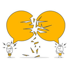 Business people cannot get along with each other. Breakdown of business communication.