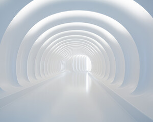 Obraz premium Walkway to a modern white foyer. Abstract image.