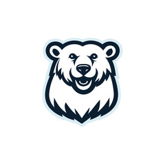 polar bear mascot logo vector design illustration