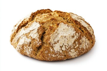Damper, A traditional Australian soda bread, originally prepared by early settlers and bushmen, typically cooked over an open fire and served with butter, Isolated on White Background
