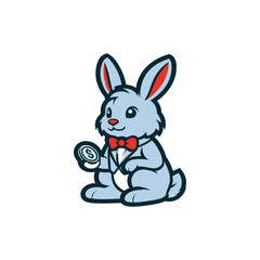 Cute adorable rabbit cartoon character vector illustration