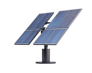 Solar Panel Array: A close-up of a modern, highly efficient solar panel array, capturing the intricate details of the panels and their mounting system. The image showcases the power of renewable energ