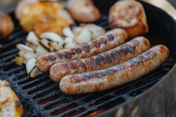 Sausage Sizzle, A typical Australian barbecue featuring sausages cooked on a grill