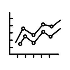 Stock market graph icon  vector