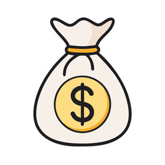 bag with money icon vector illustration 