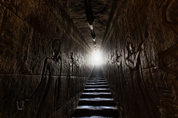 Cryptos at Edfu Temple in Aswan Egypt.