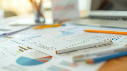 A close-up of a document with an organized layout including headers, text, and images