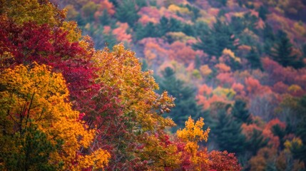 A close-up of autumn foliage in the Appalachian Mountains