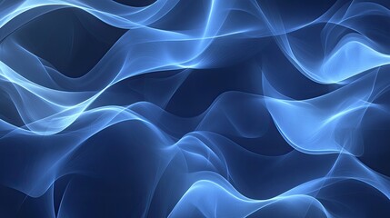 Obraz premium Abstract Blue Wave Light Background with Flowing Lines and Smooth Curves in a Dark Setting
