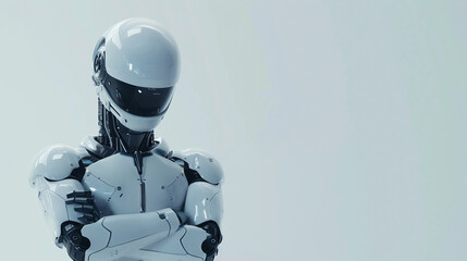 Fototapeta premium 腕組みロボット一Generative AI