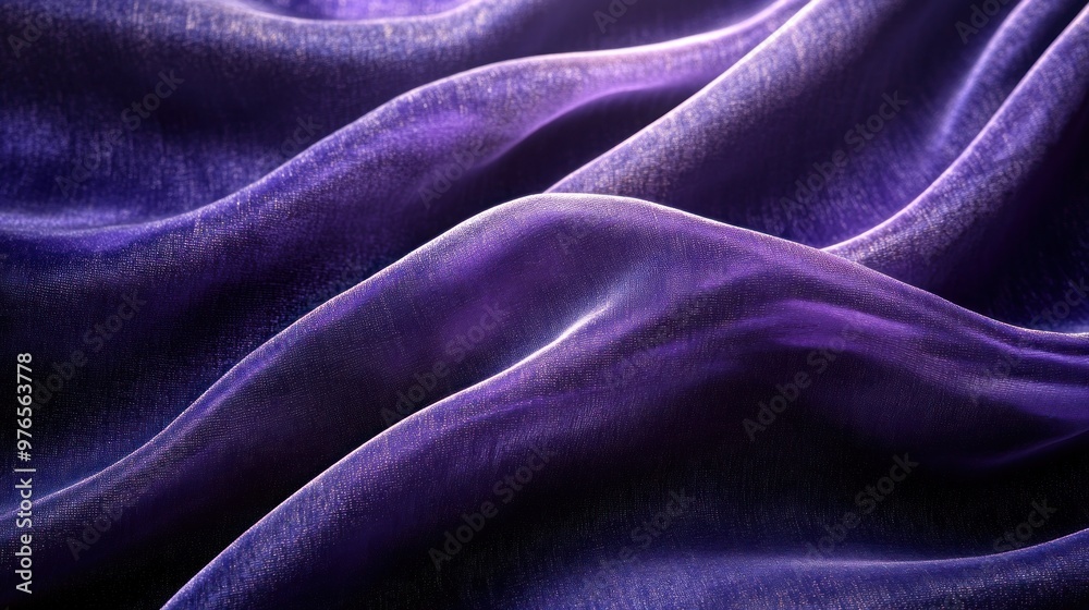 Sticker purple silk fabric closeup