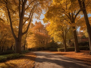 Naklejka premium autumn trees in the park