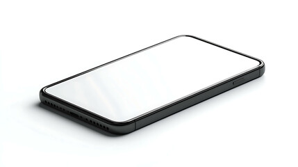 Black smartphone isolated on white background.