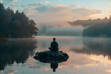 Serene Mentor Providing Guidance and Support, Symbolizing Mental Healthcare and Personal Growth in a Trusting and Calm Environment