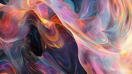 Obraz premium Abstract Colorful Swirling Patterns with Vibrant Hues and Fluid Motion in a Dynamic Artistic Background