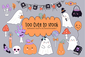 Halloween decoration element, Trendy modern cute flat vector illustrations.	