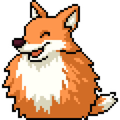 Fototapeta premium pixel art of fat furry fox