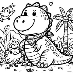 Happy Dino Coloring Books for Kids 