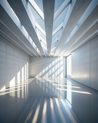 Obraz premium Sunlit Minimalism: Modern Architecture Interior