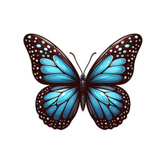 single blue butterfly vector illustration design isolated on transparent background