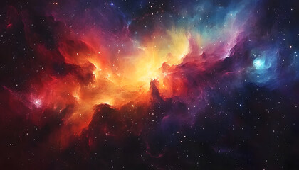 Obraz premium A vibrant, colorful galaxy with swirling stars and nebulae, evoking a sense of cosmic wonder.
