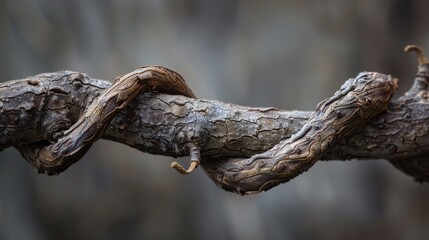 Twisted Tree Branch Close-Up