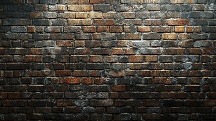 Fototapeta premium Dark Brick Wall Texture Background Grunge Stone Masonry