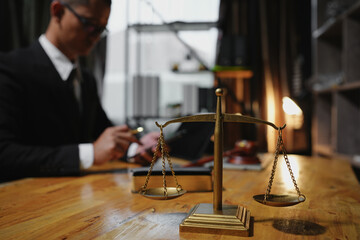 Lawyers having  Concepts of  Legal services at the law office