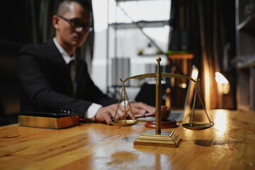 Lawyer and team Talk and consult on solving problems and work related to legal work of lawyers