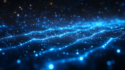 Obraz premium Abstract Blue Bokeh Lights Background