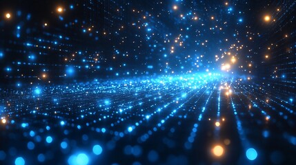 Obraz premium Abstract Blue and Gold Lights Bokeh Background