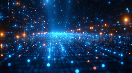 Obraz premium Abstract Blue and Orange Lights Background