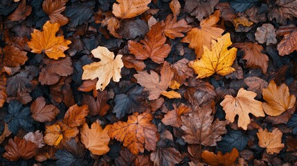 Autumn Leaves Texture Background   Fall Foliage Pattern
