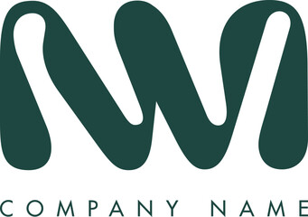 Creative Abstract Initial Letter NM Logo Design
