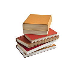 stack of colorful books transparent background 