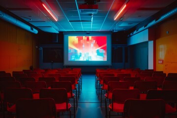 Empty Auditorium Ready for a Movie