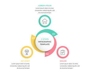 Circle diagram divided into 3 parts, infographic template, vector eps10 illustration