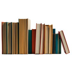 stack of colorful books transparent background 