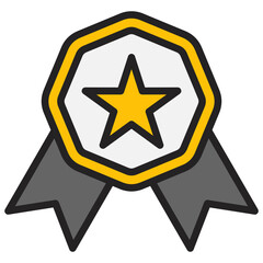 Badge icon with line color style