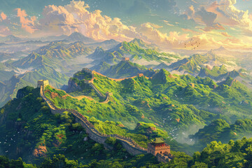 The Great Wall of China, mountain ranges