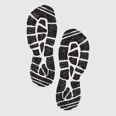 Boot Print Vector. Vintage Boot Print, Footprints human 
