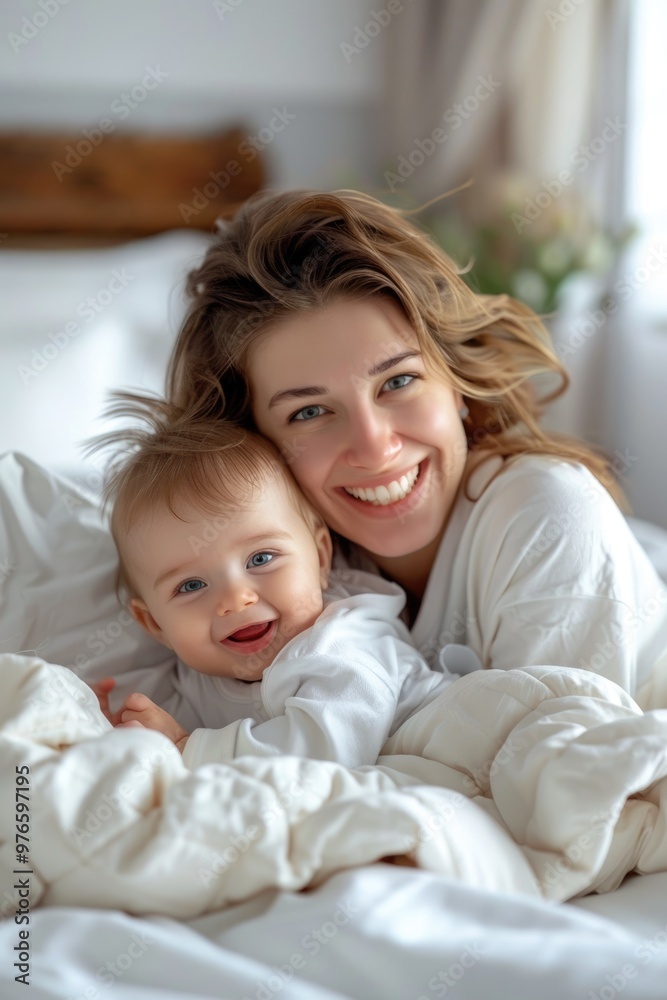 Poster Mother and baby in the bedroom