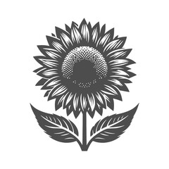 Sunflower silhouette, ideal for floral patterns and nature-inspired artwork.