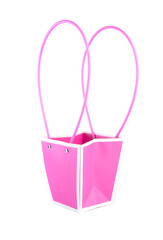 Plym package bag for flowers made of corrugated cardboard on white background